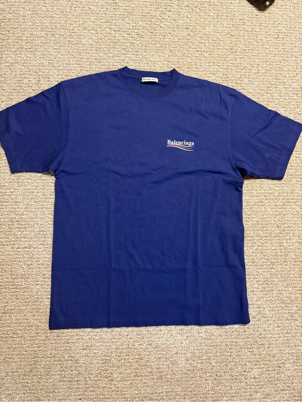 Balenciaga Men’s Political Campaign T-Shirt navy size small (medium/large)